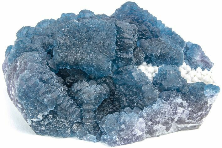 Blue, Cubic/Octahedral Fluorite on Quartz - Inner Mongolia #213858